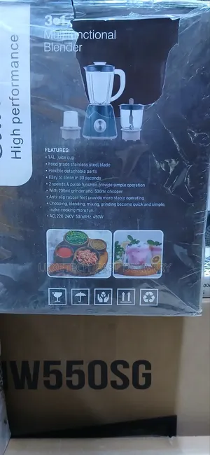 Sinboss Blender 1.5L (3 in 1)With Food Chopper and Grinder