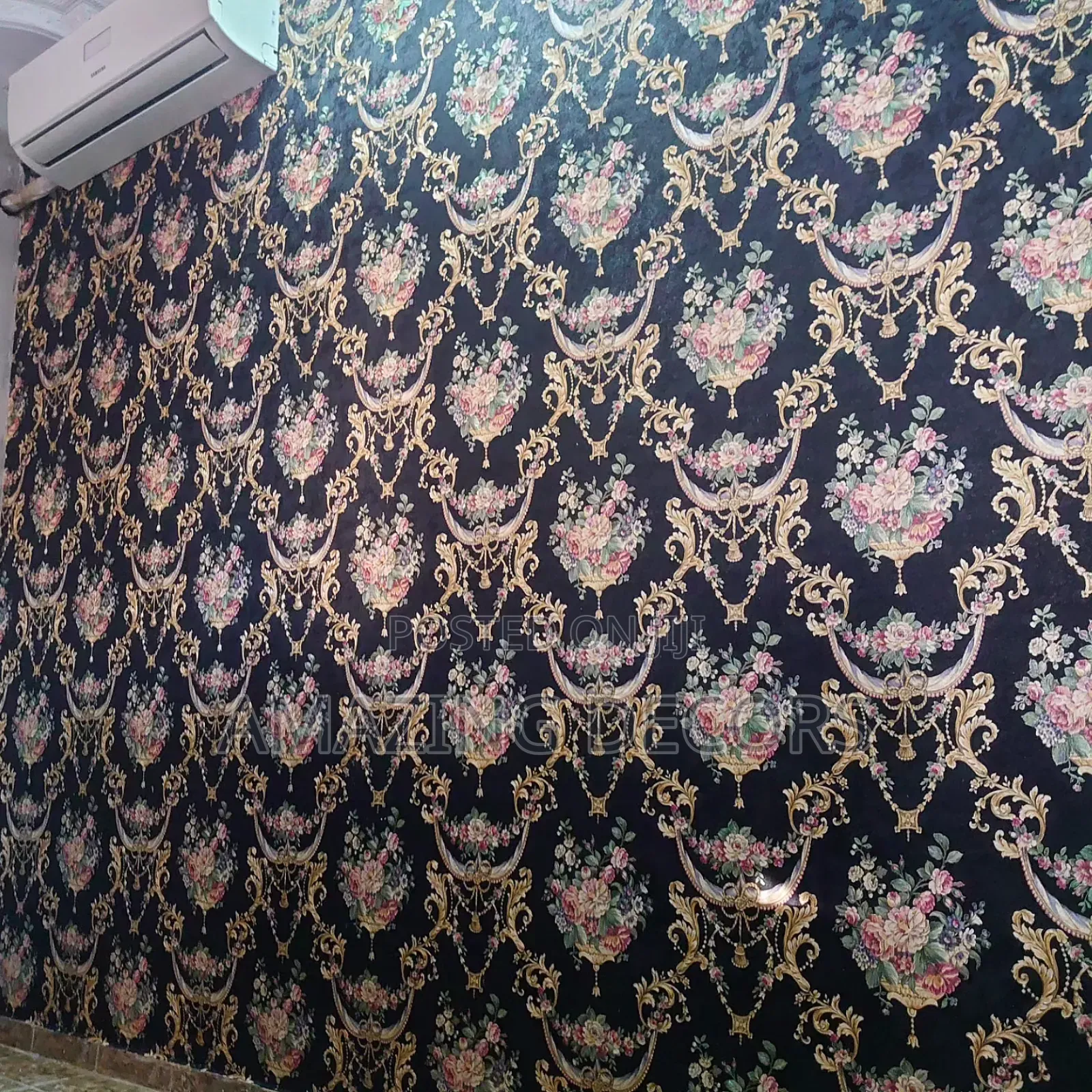 Black Damask Wallpaper.