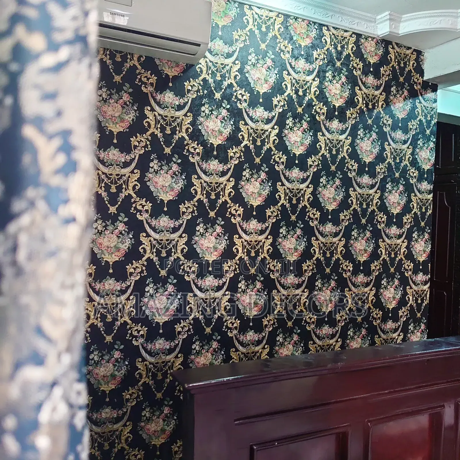 Black Damask Wallpaper.