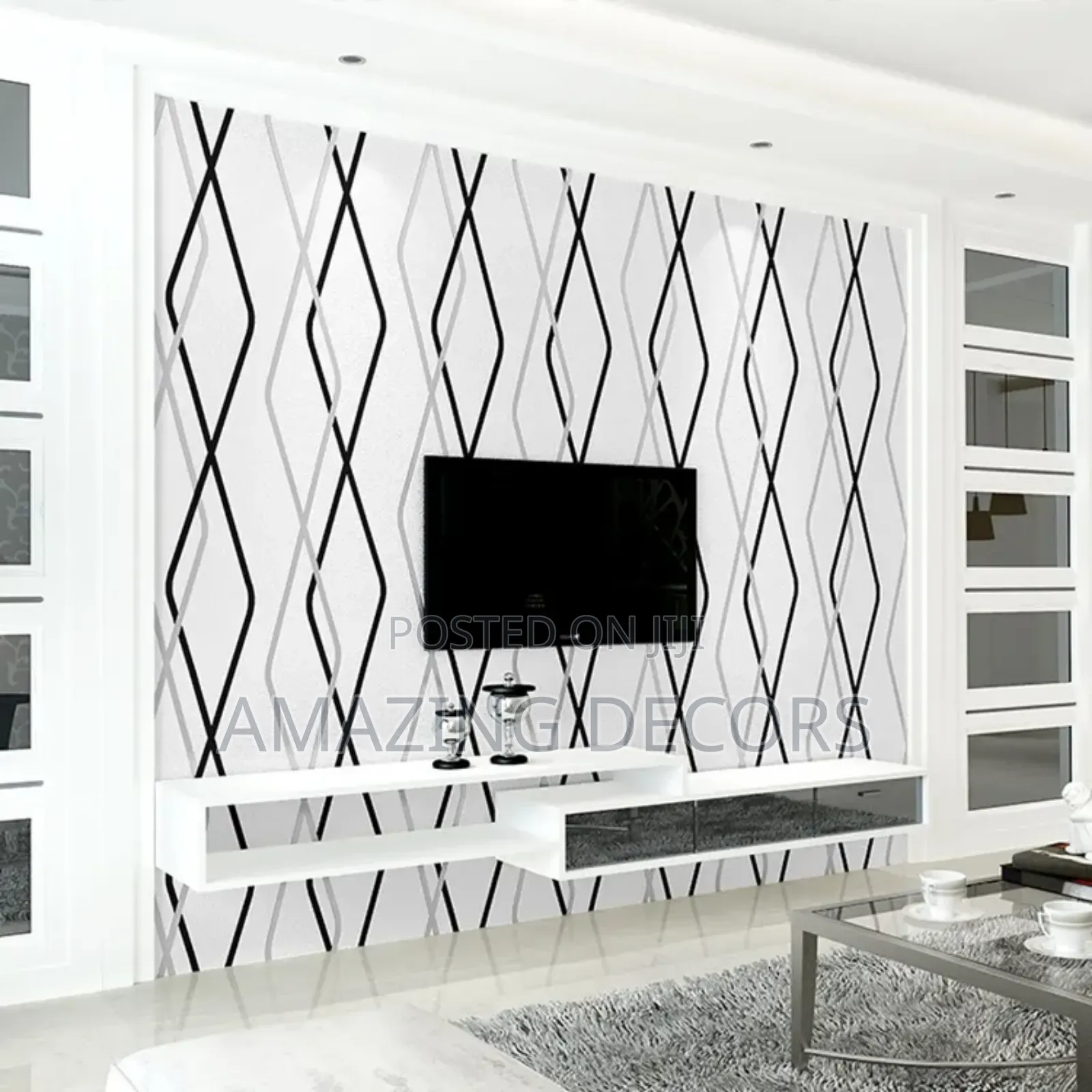 Diamond Stripe Velvet Wallpaper