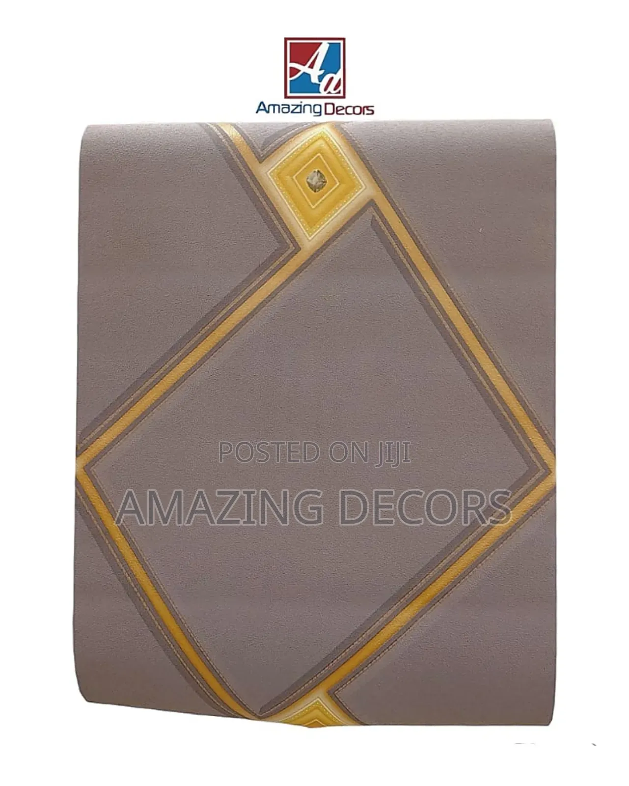Rhombus Patterned Velvet Wallpaper