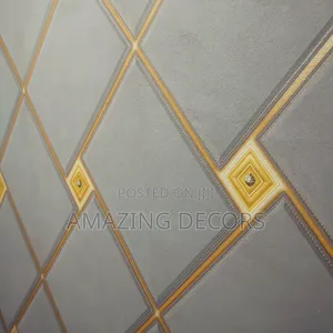 Rhombus Patterned Velvet Wallpaper