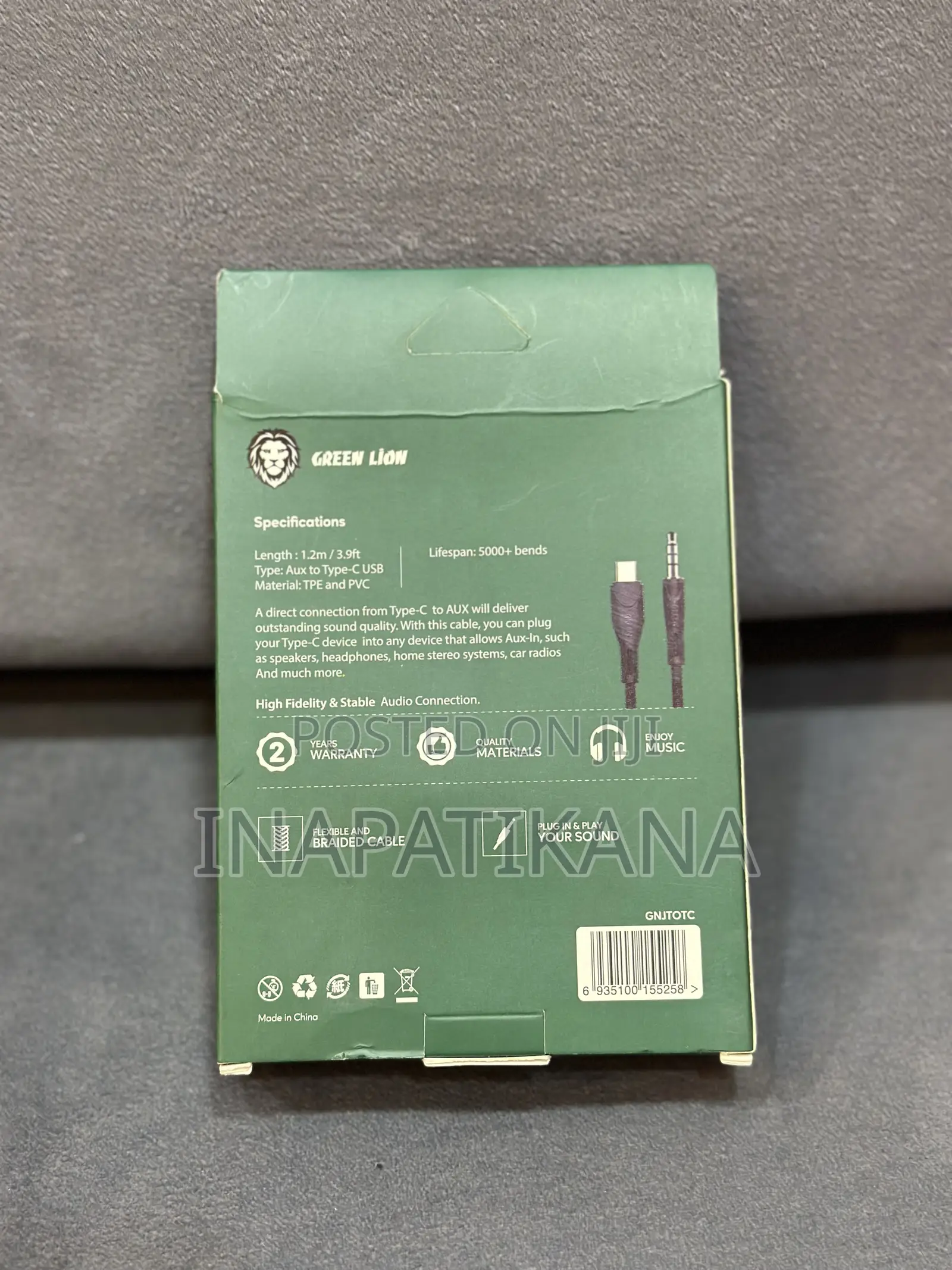 Green Lion Aux to Type- C USB Cable