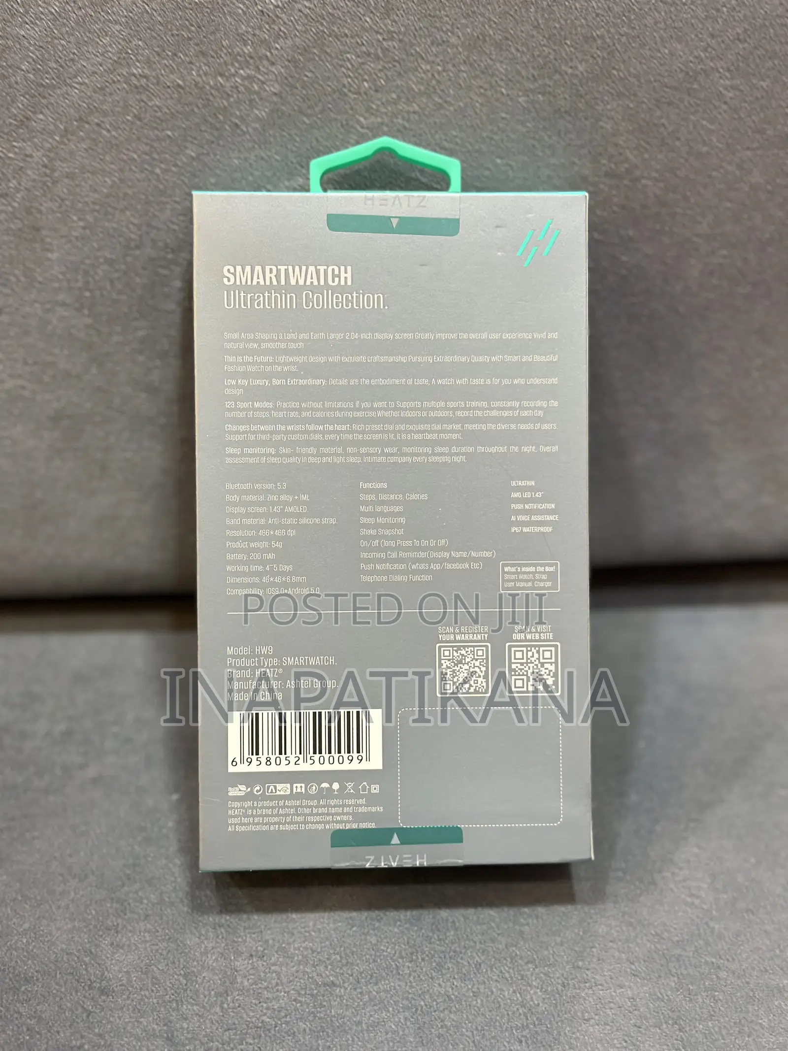 Heatz Hw9 Smartwatch Ultra Thin