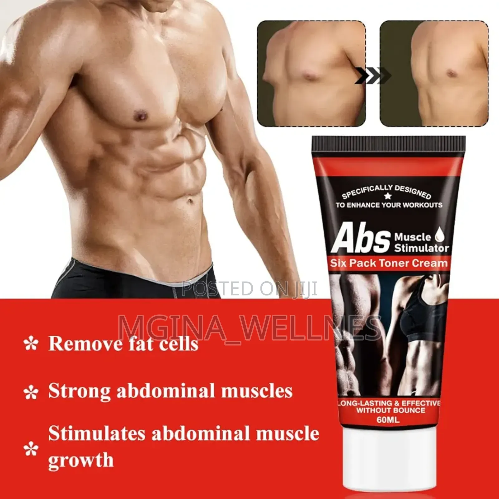 Abs Muscle Stimulator And Six Pack Toner Cream ( Sefudun)