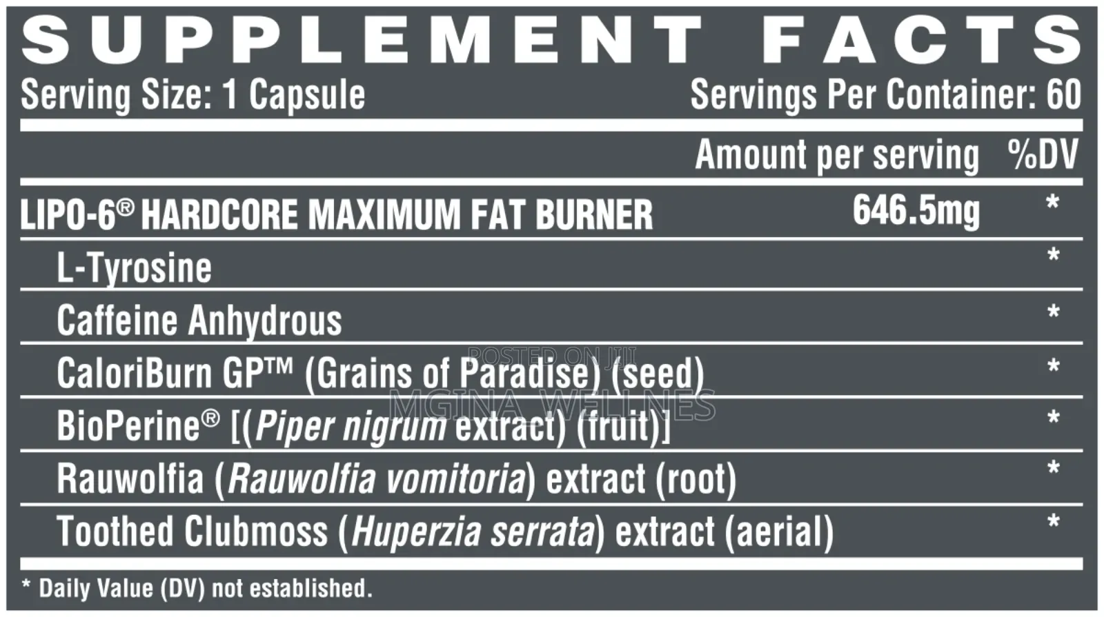 LIPO-6 HARDCORE Maximum Fat Burner