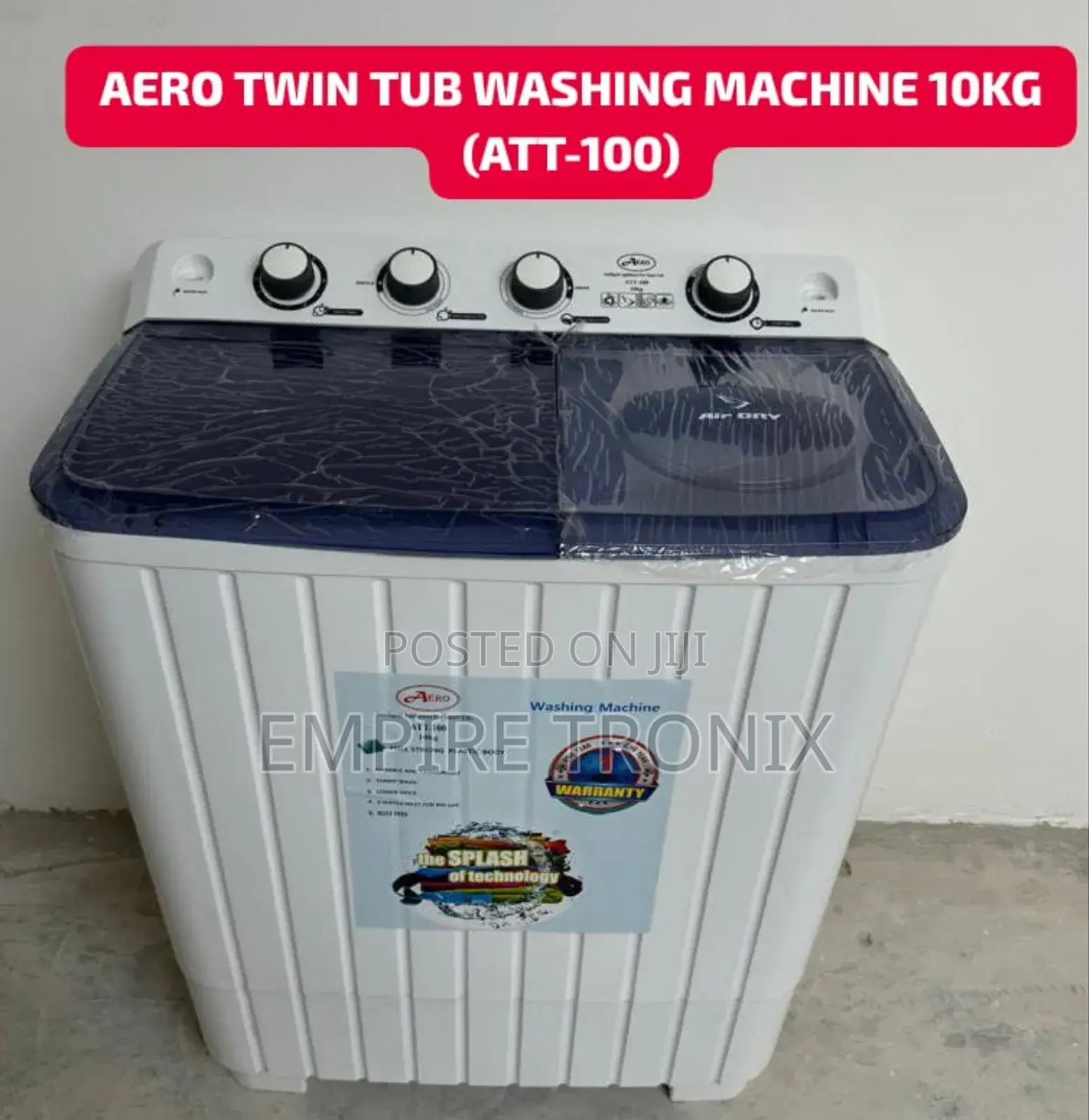 Aero Semi Automatic Twin Tub Washing Machine 10kg (Att-100)