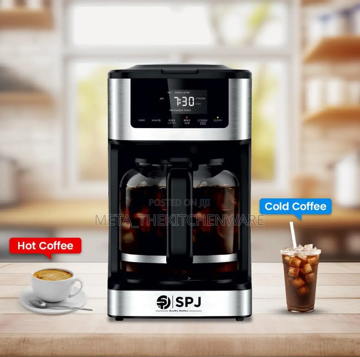 SPJ Coffee Maker Machine 2 in 1(Iced and Hot Coffee)