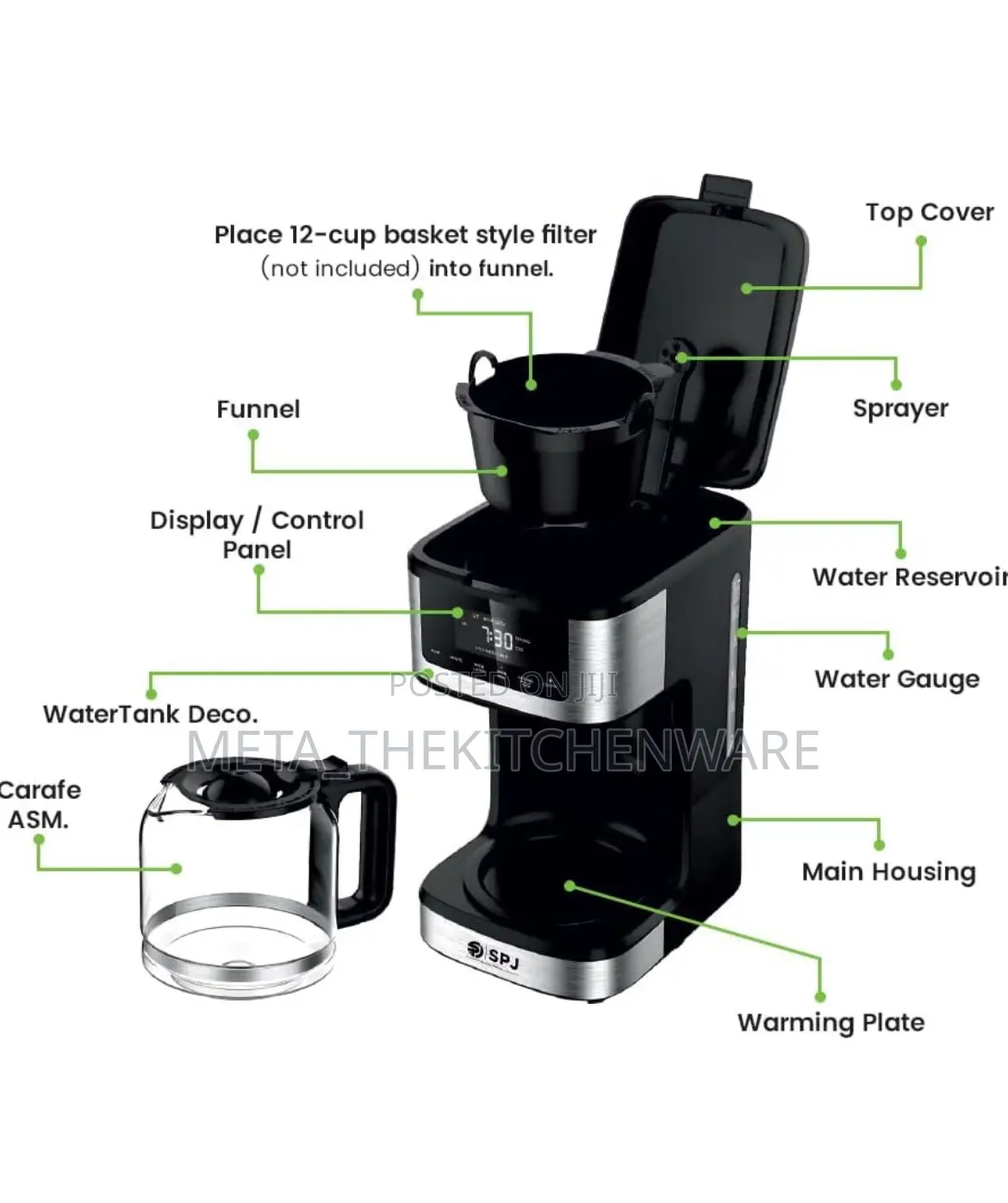 SPJ Coffee Maker Machine 2 in 1(Iced and Hot Coffee)