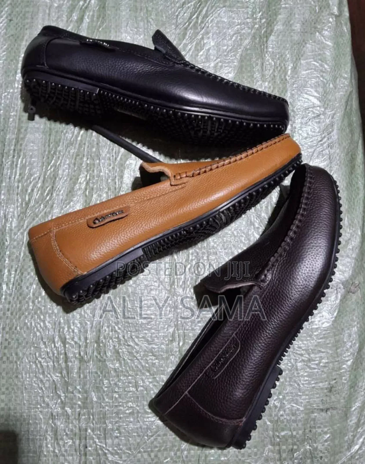 Mens Loafers Calvin Klein Black Material Leather