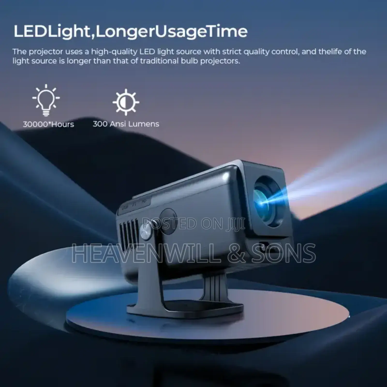 Outdoor Smart Android 13 Projector 300 Ansi Wi-Fi Bluetooth