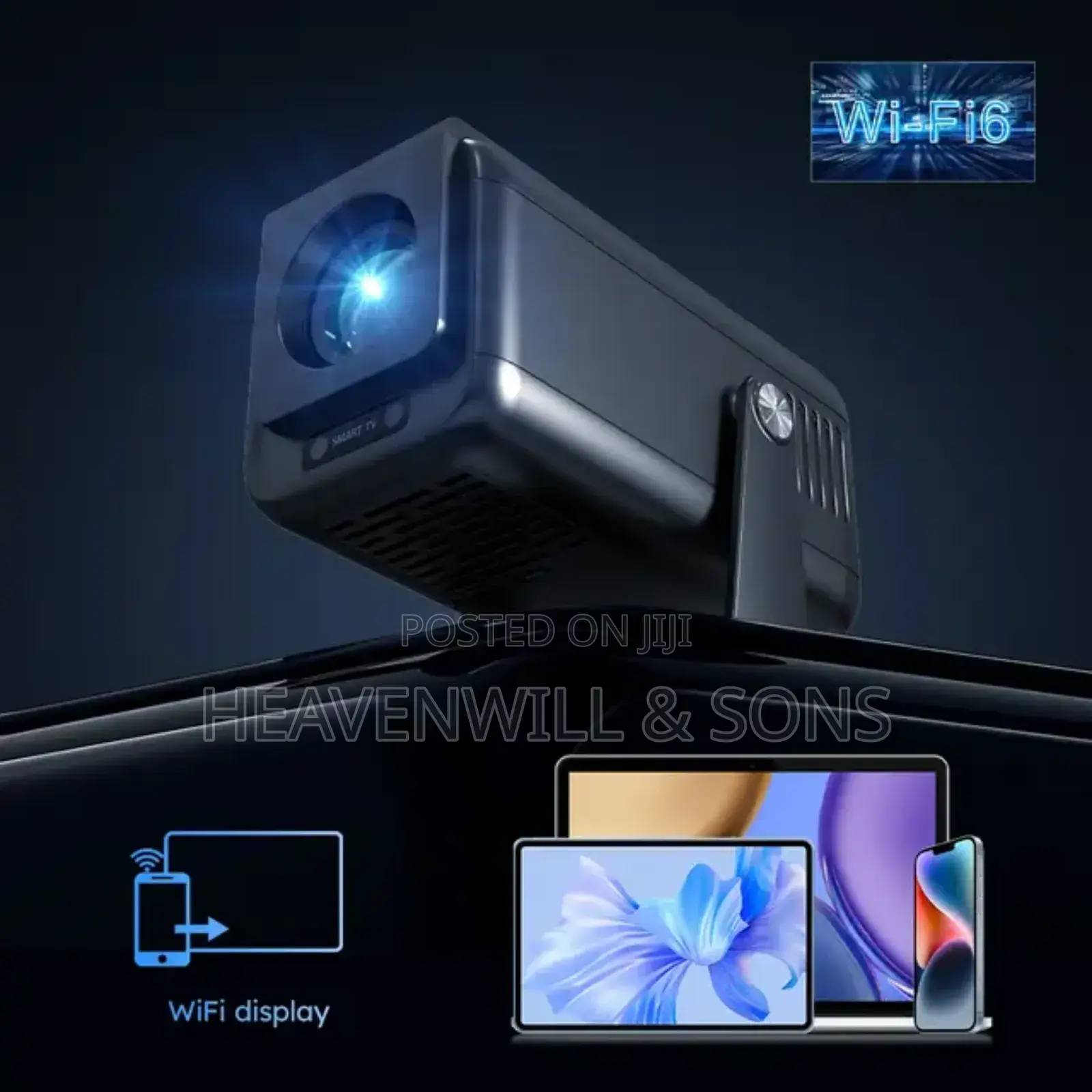 Outdoor Smart Android 13 Projector 300 Ansi Wi-Fi Bluetooth