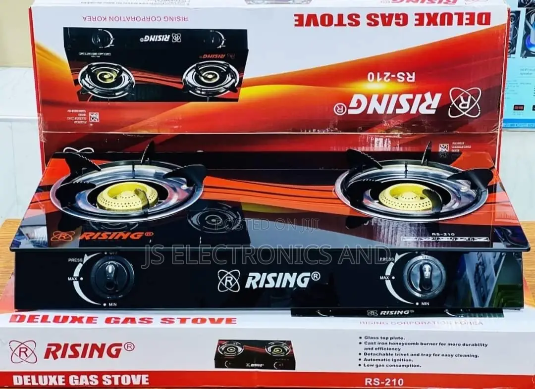 Rising Jiko La Gas Plate Mbili Ni La Kioo