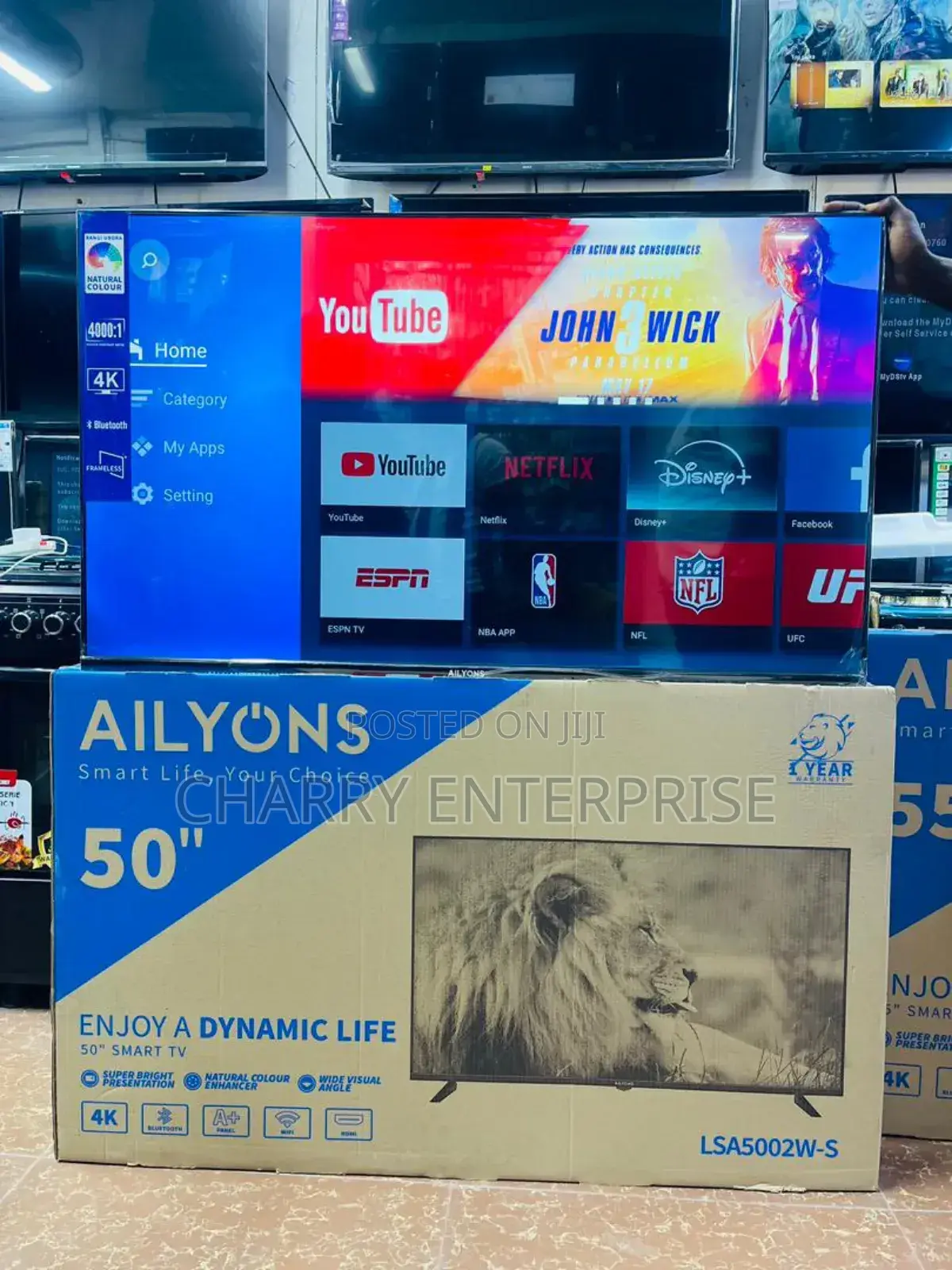 AILYONS Smart Frameless Tv With Bluetooth 50 Inch