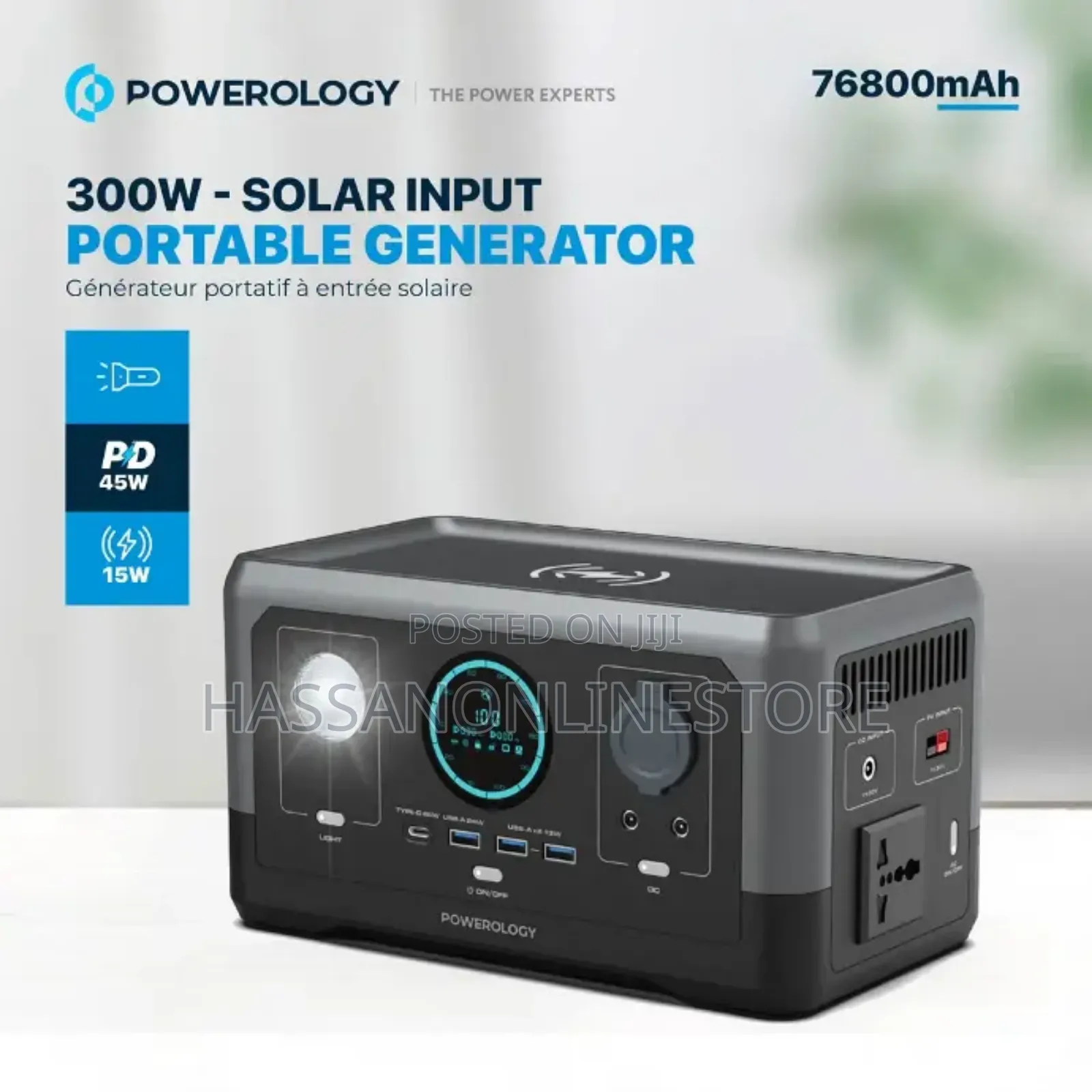 Powerology Portable Power Generator 76800mah 300W - Black
