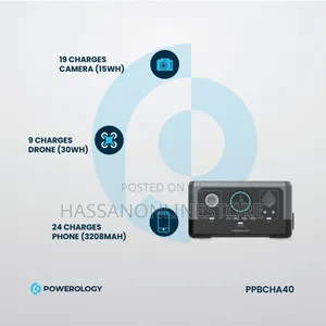 Powerology Portable Power Generator 76800mah 300W - Black