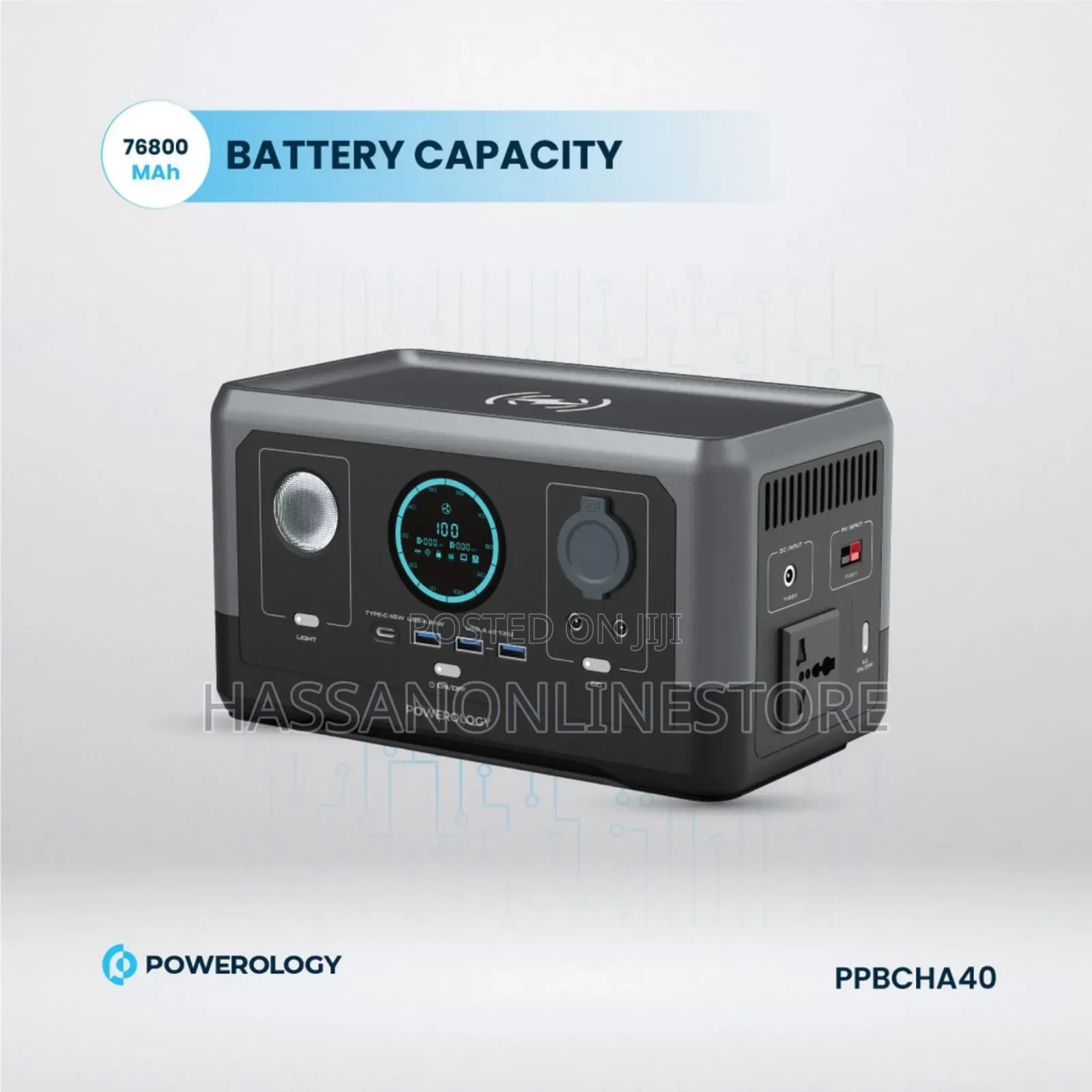Powerology Portable Power Generator 76800mah 300W - Black