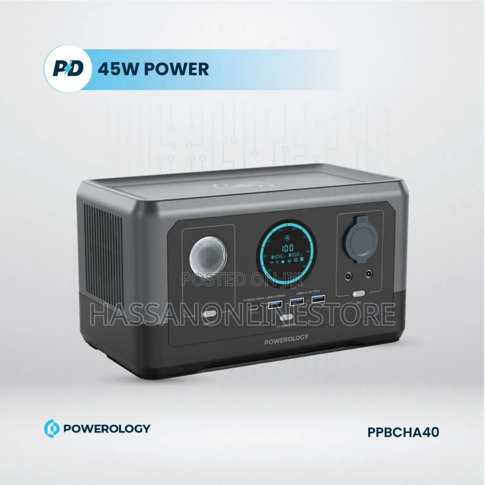 Powerology Portable Power Generator 76800mah 300W - Black