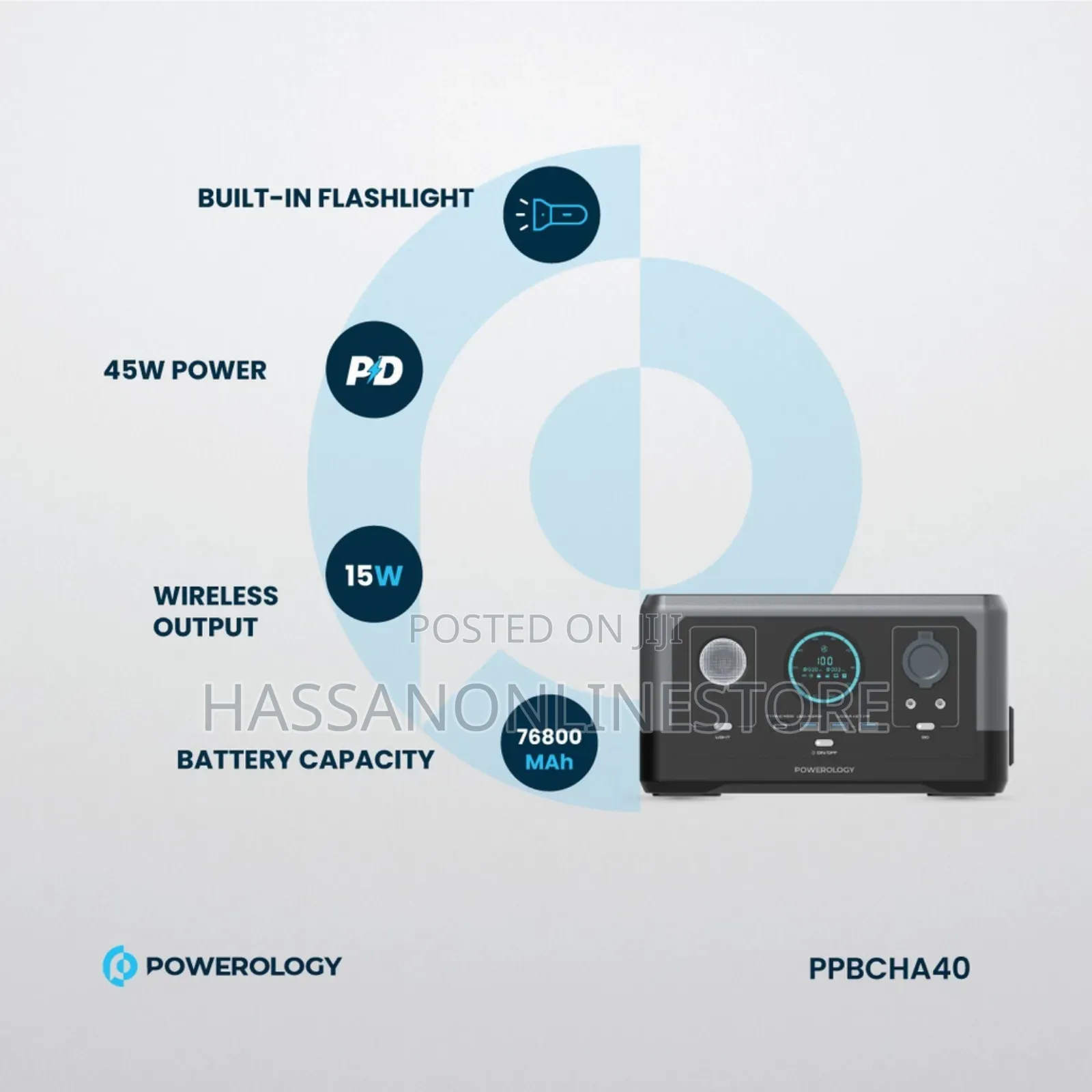 Powerology Portable Power Generator 76800mah 300W - Black