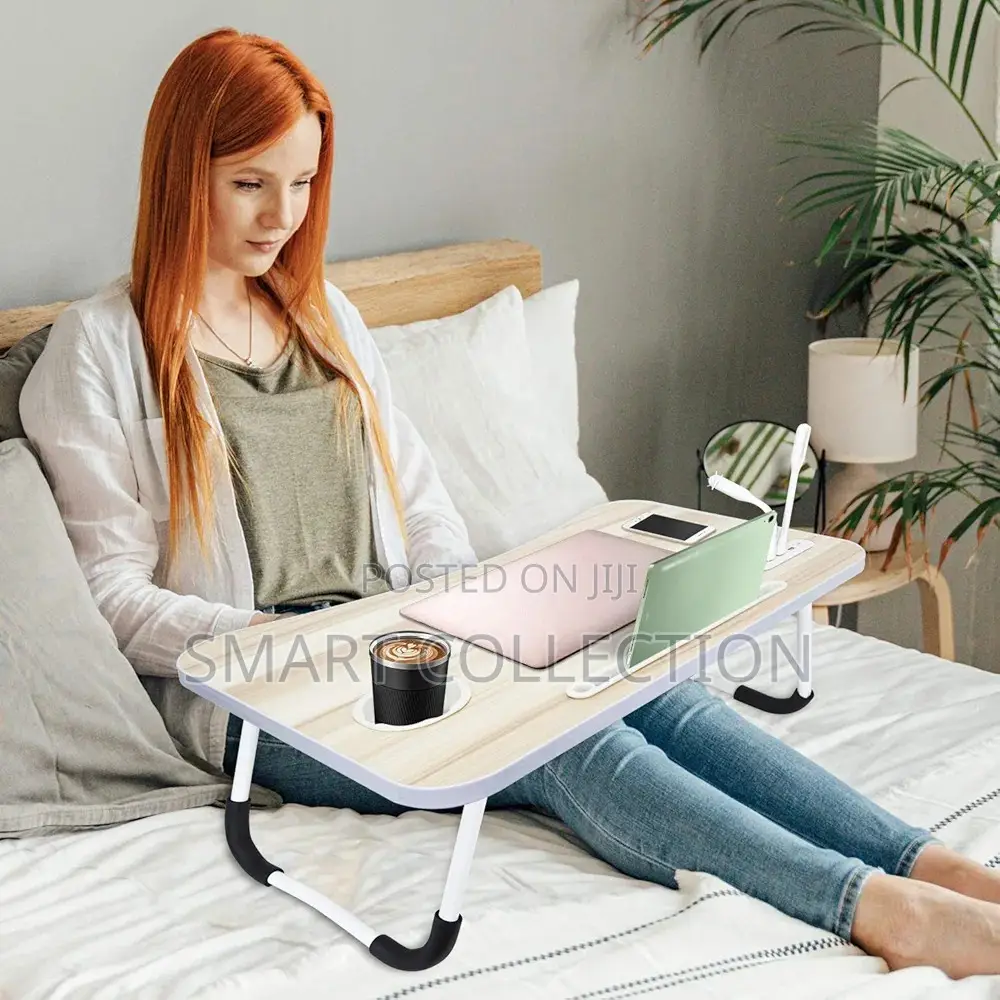 Foldable Laptop Table With USB Ports for Fan, Light Etc