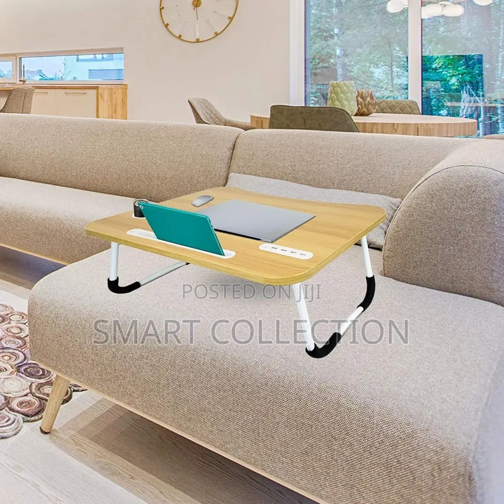 Foldable Laptop Table With USB Ports for Fan, Light Etc