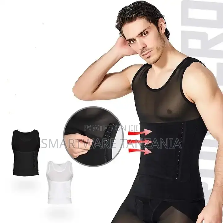 Tummy Control Men's Shapewear Shirt, Elastic Slim Vest