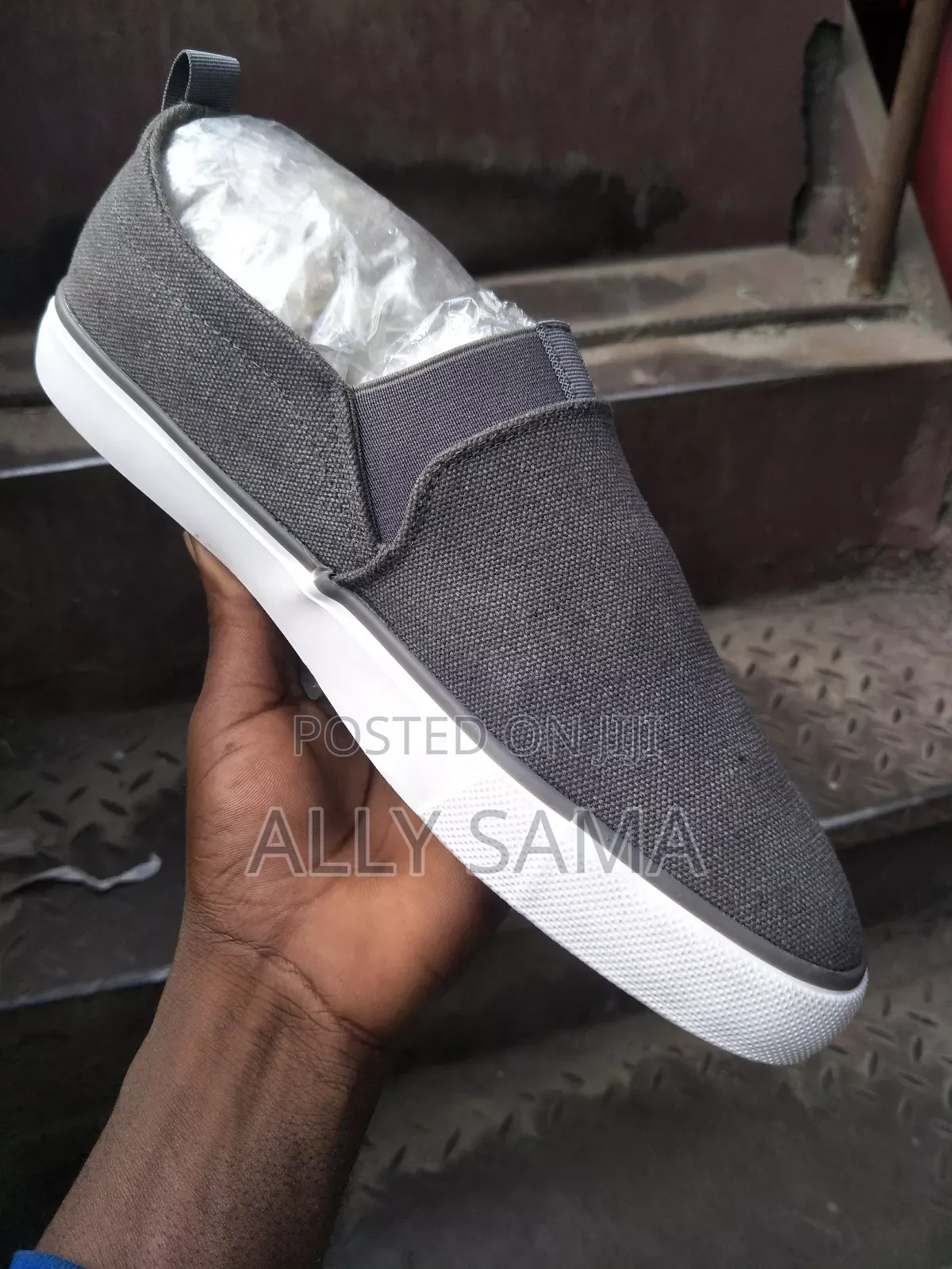 Mens Simple Respect Material Canvas Gray