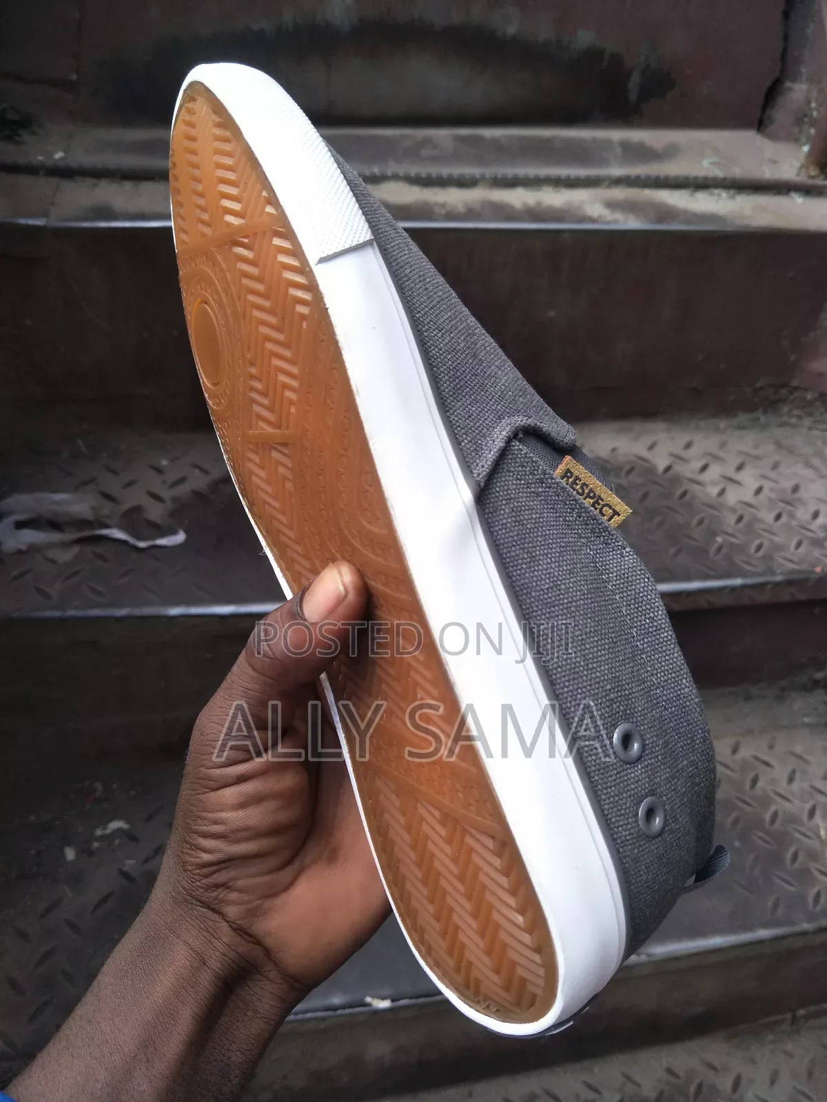 Mens Simple Respect Material Canvas Gray