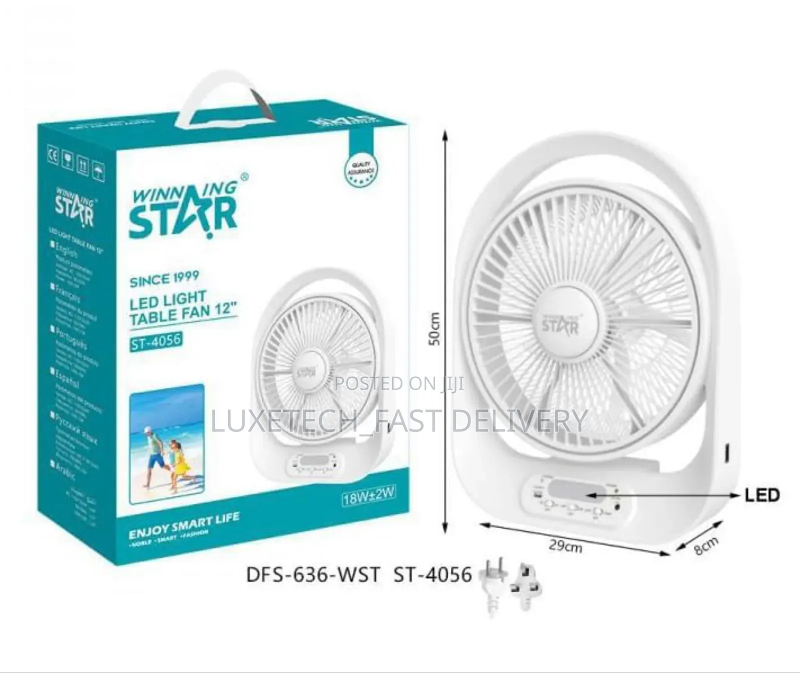 WINNING STAR 18W 12" Electric USB Table Fan