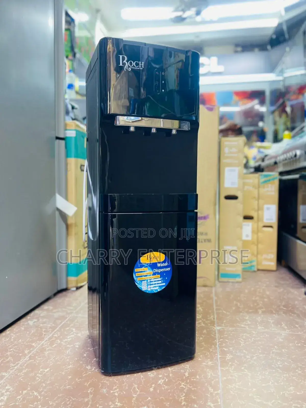 *Roch Water Dispenser 3 Taps With Fridge 
Black