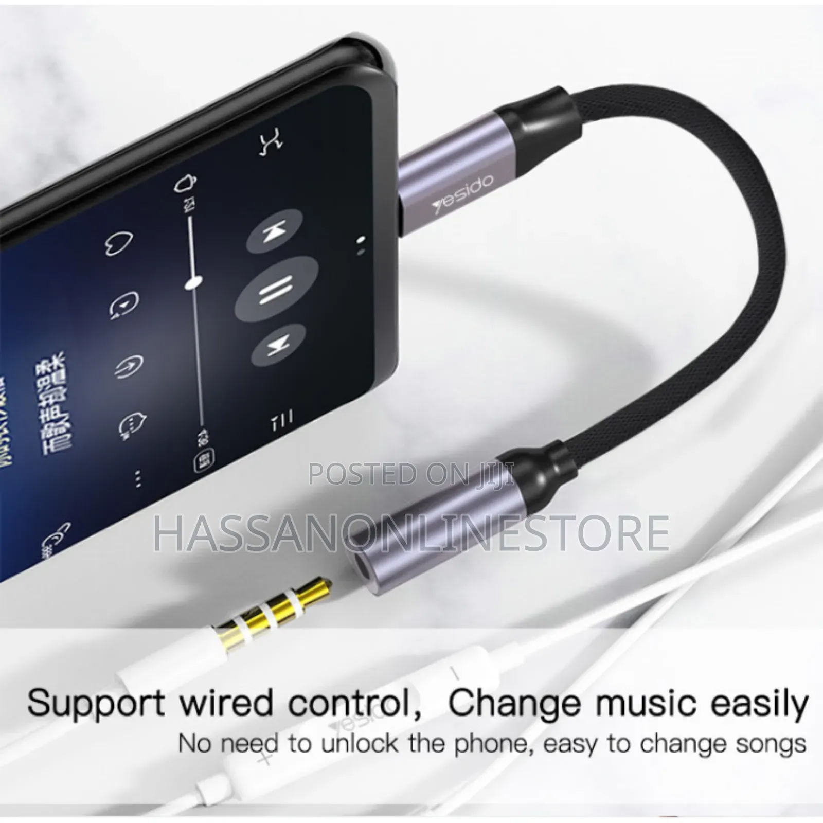 Yesido YAU19 Audio Cable Type-C to 3.5mm Headphone Adapter
