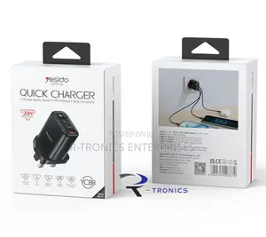 Yesido 30W Power Display Fast Charger(USB+2*Type-C Port)