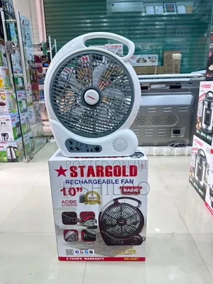 Star Gold Rechargeable Fan 10"