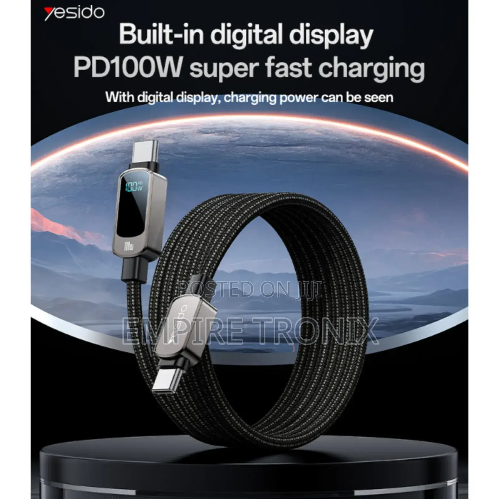 Yesido CA179 1.2 Meters USB-C to USB-C PD100W Cable