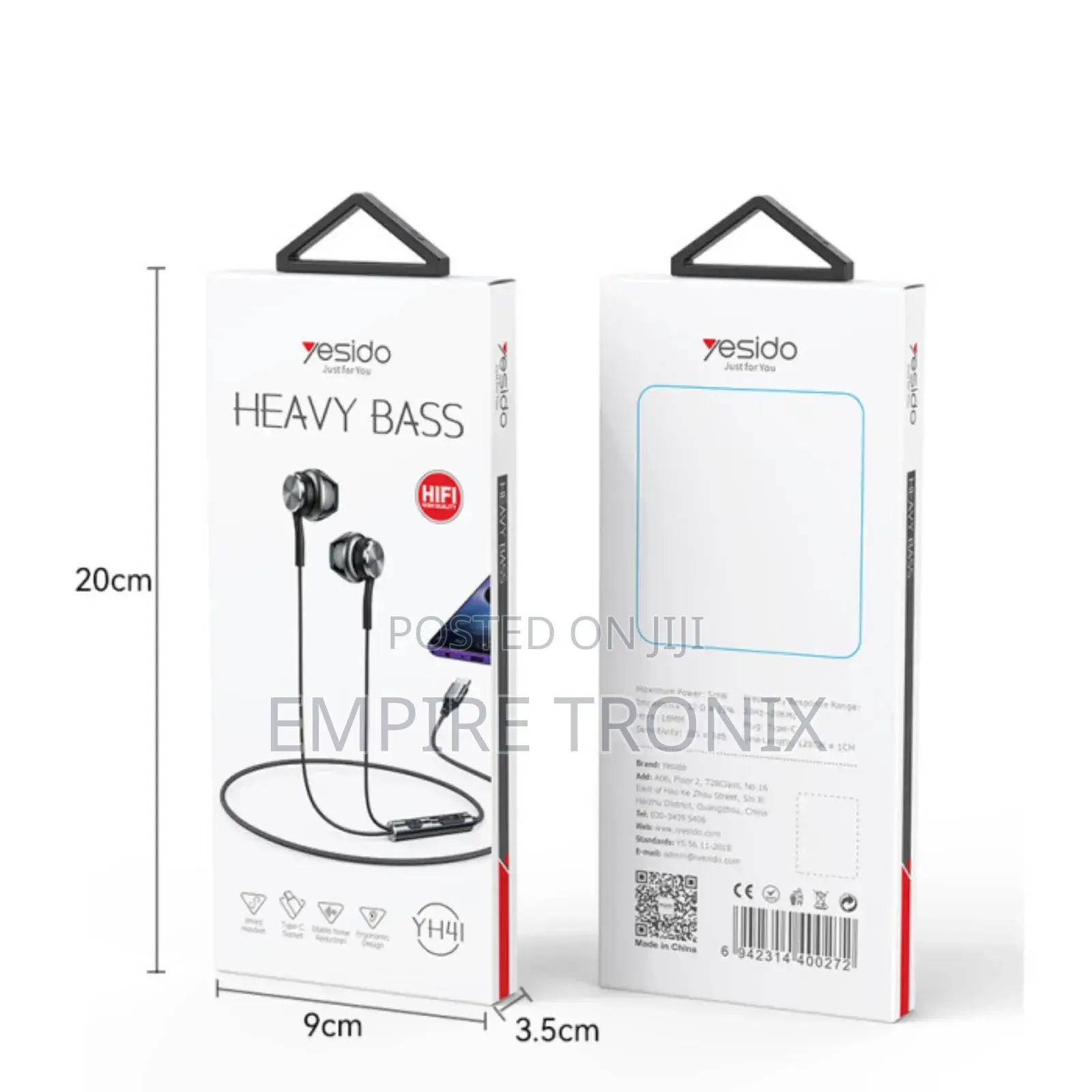 YESIDO YH41 Type-C Wired Hifi Sound Music Wired Earphones