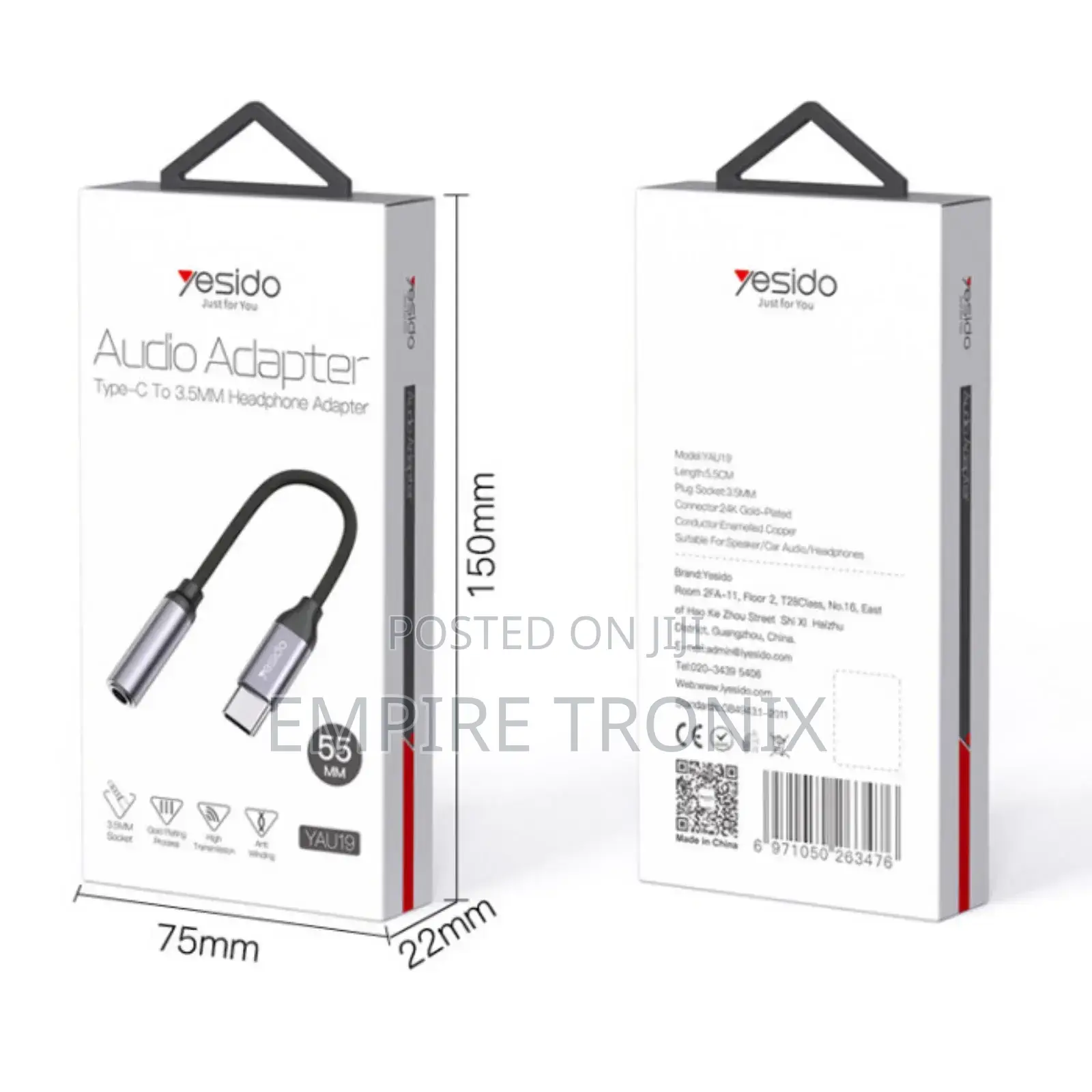 Yesido YAU19 USB Type-C to 3.5mm Aux Port Audio Cable