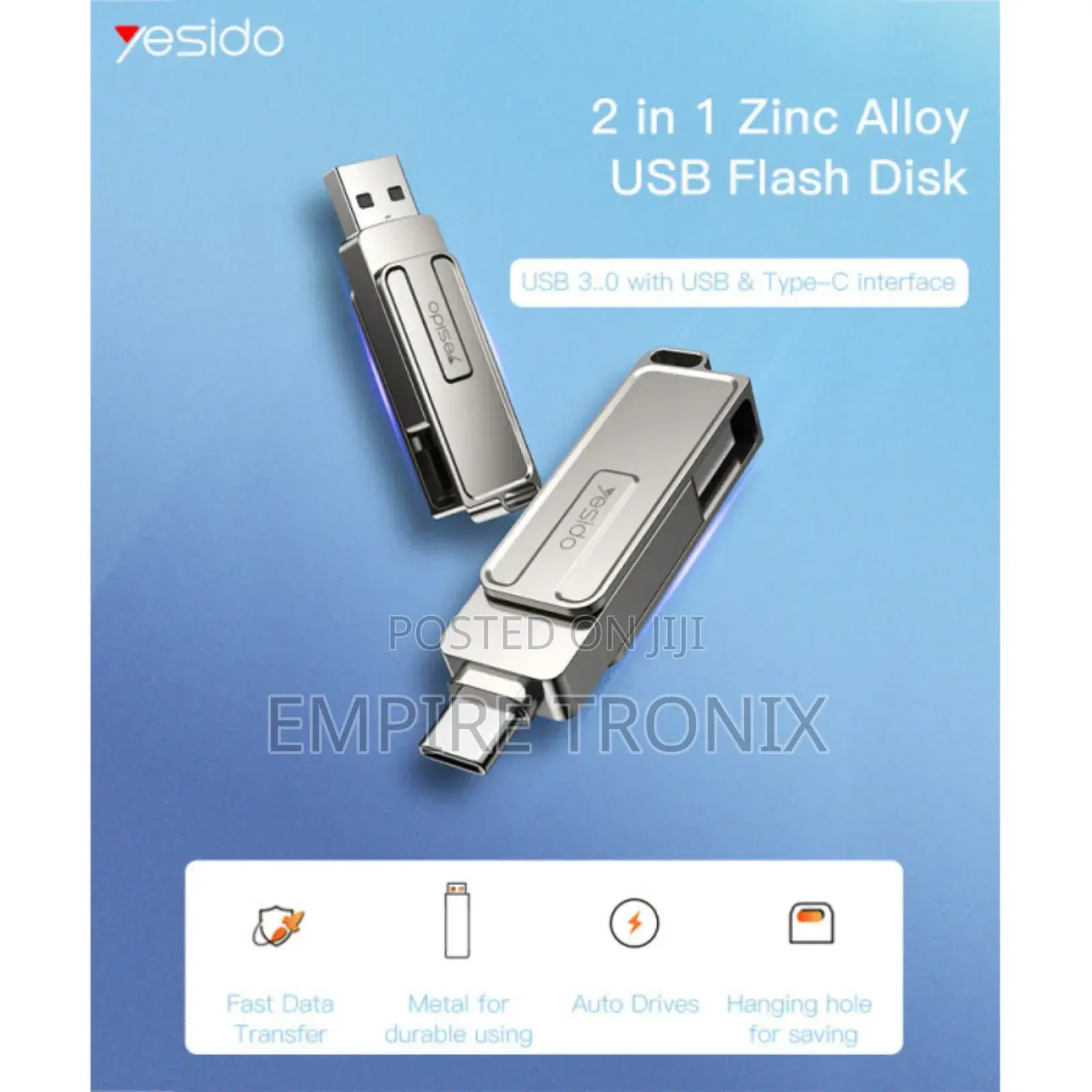 Yesido FL17 USB 3.0 2 in 1 USB Type-C Flash Disk