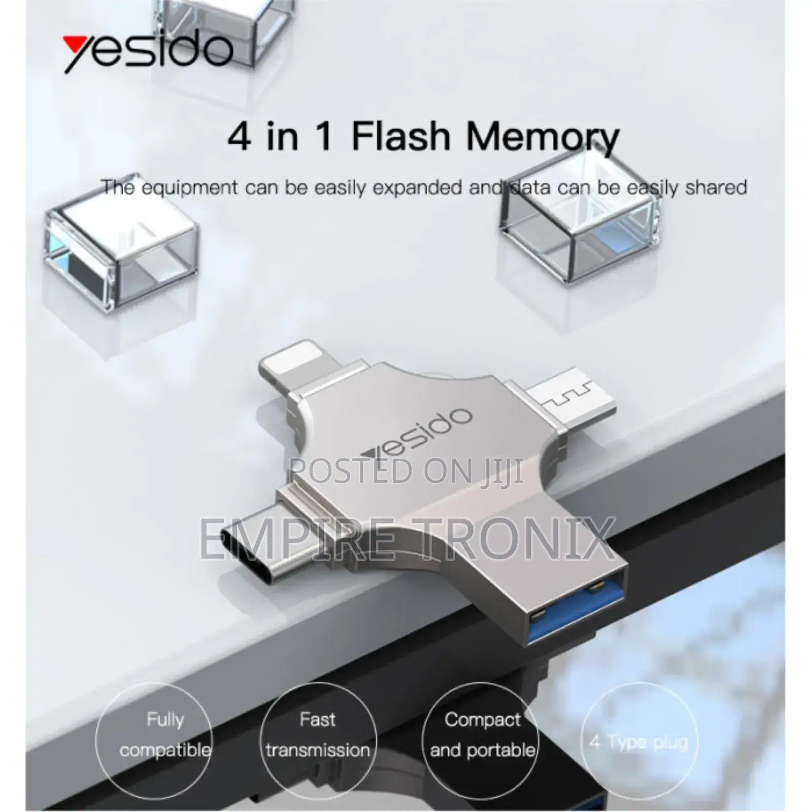 Yesido FL10 4 in 1 USB Micro Type-C for iPhone With USB