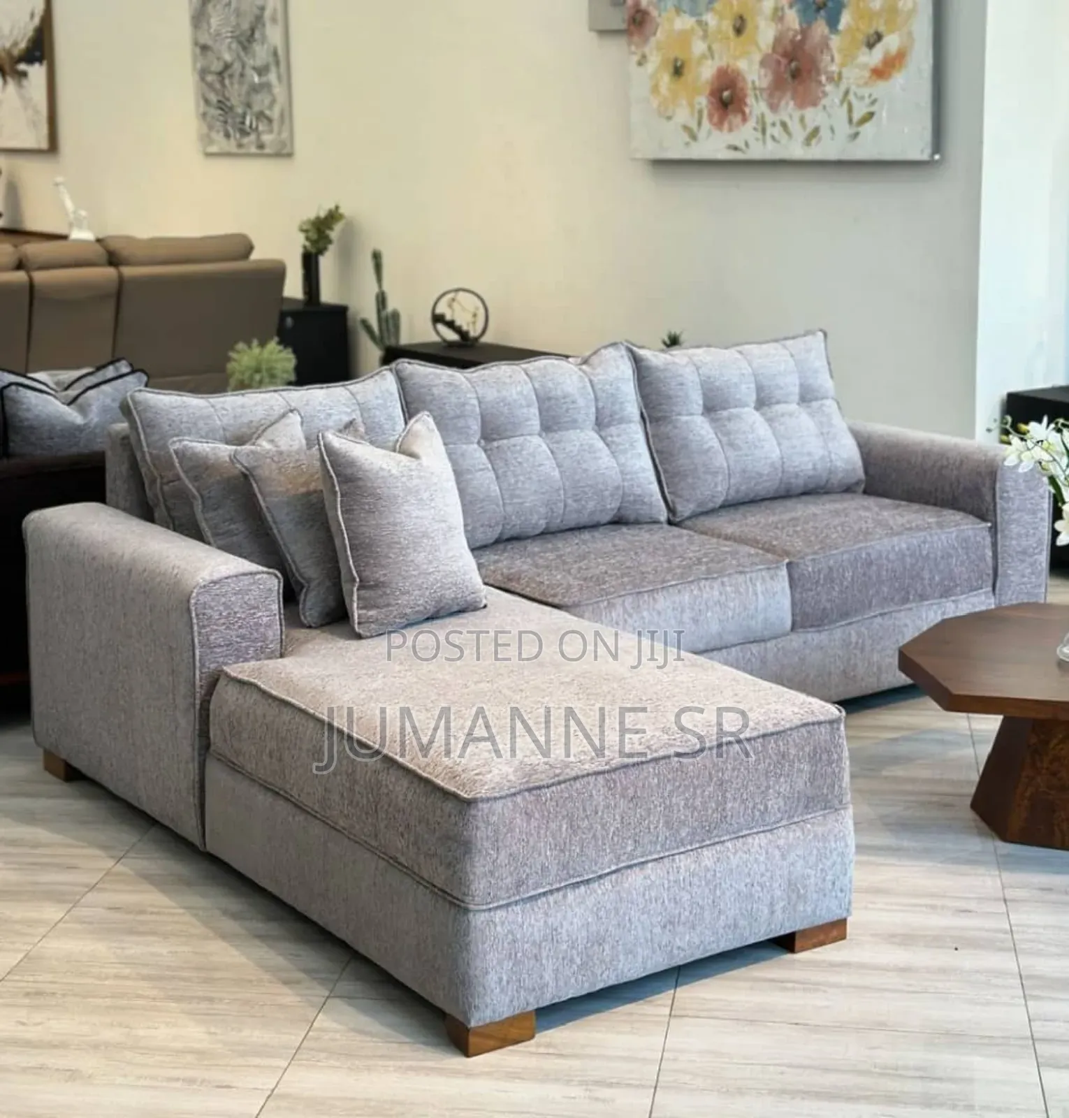 L Shape Sofa Full Fiber and Spring
