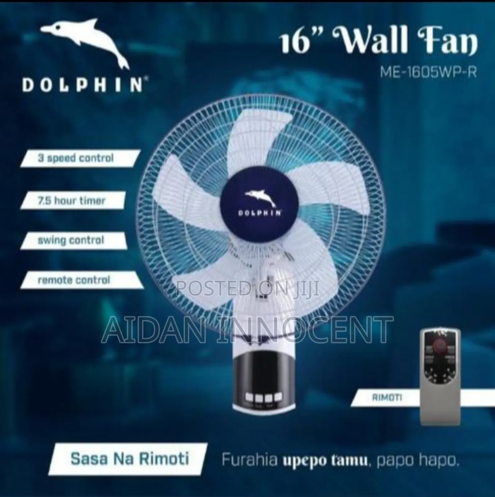 Dolphin 16 Remote Wall Fan (Feni)