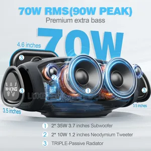 W-King Portable Loud Bluetooth Speakers With Wireless Mic