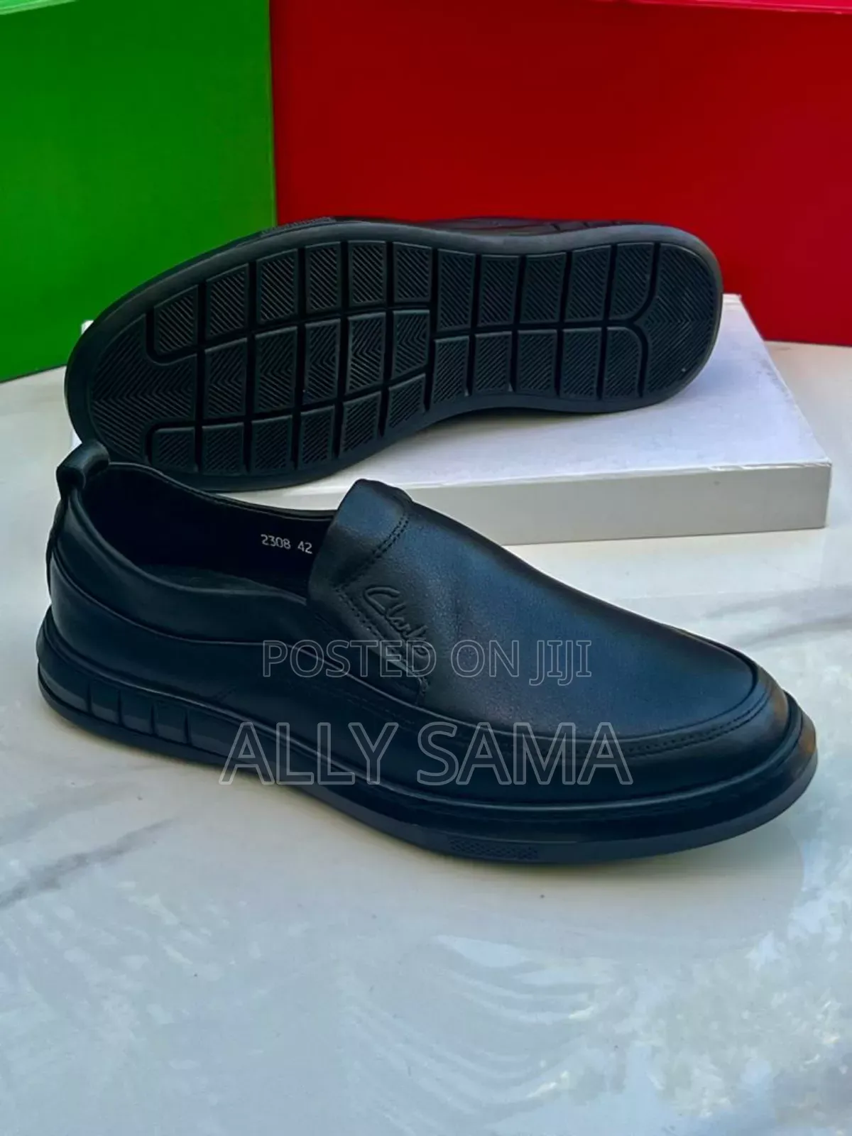 Mens Loafers Clarks Full Black Material Leather