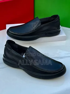 Mens Loafers Clarks Black Material Leather