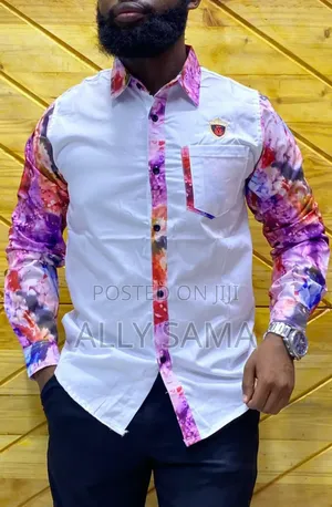 Mens Shirt White Multcolor Quality