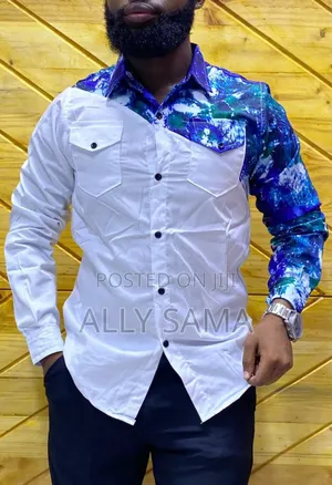 Mens Shirt White Multcolor Quality