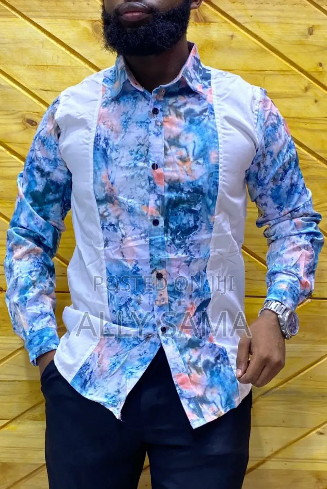 Mens Shirt White Multcolor Quality