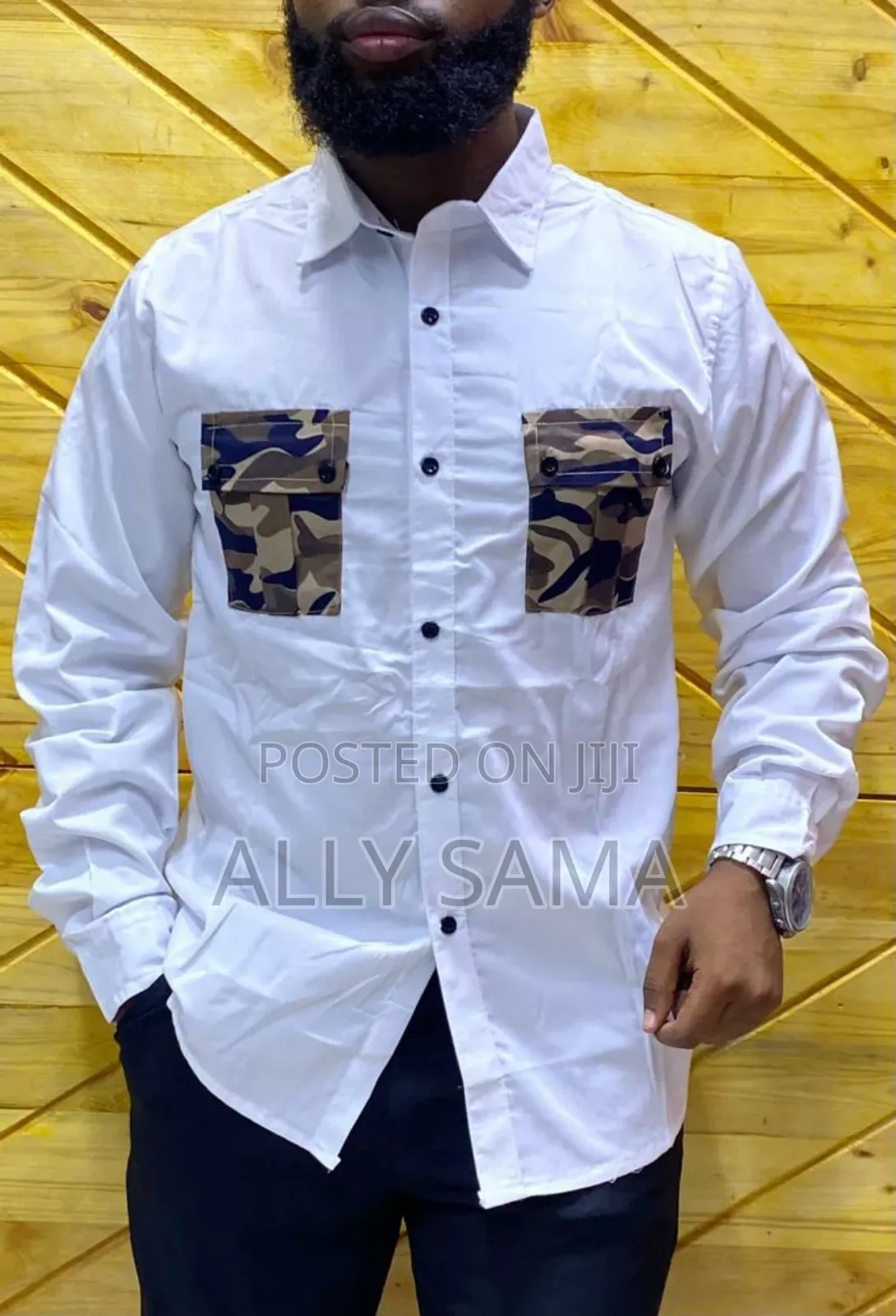 Mens Shirt White Multcolor Quality