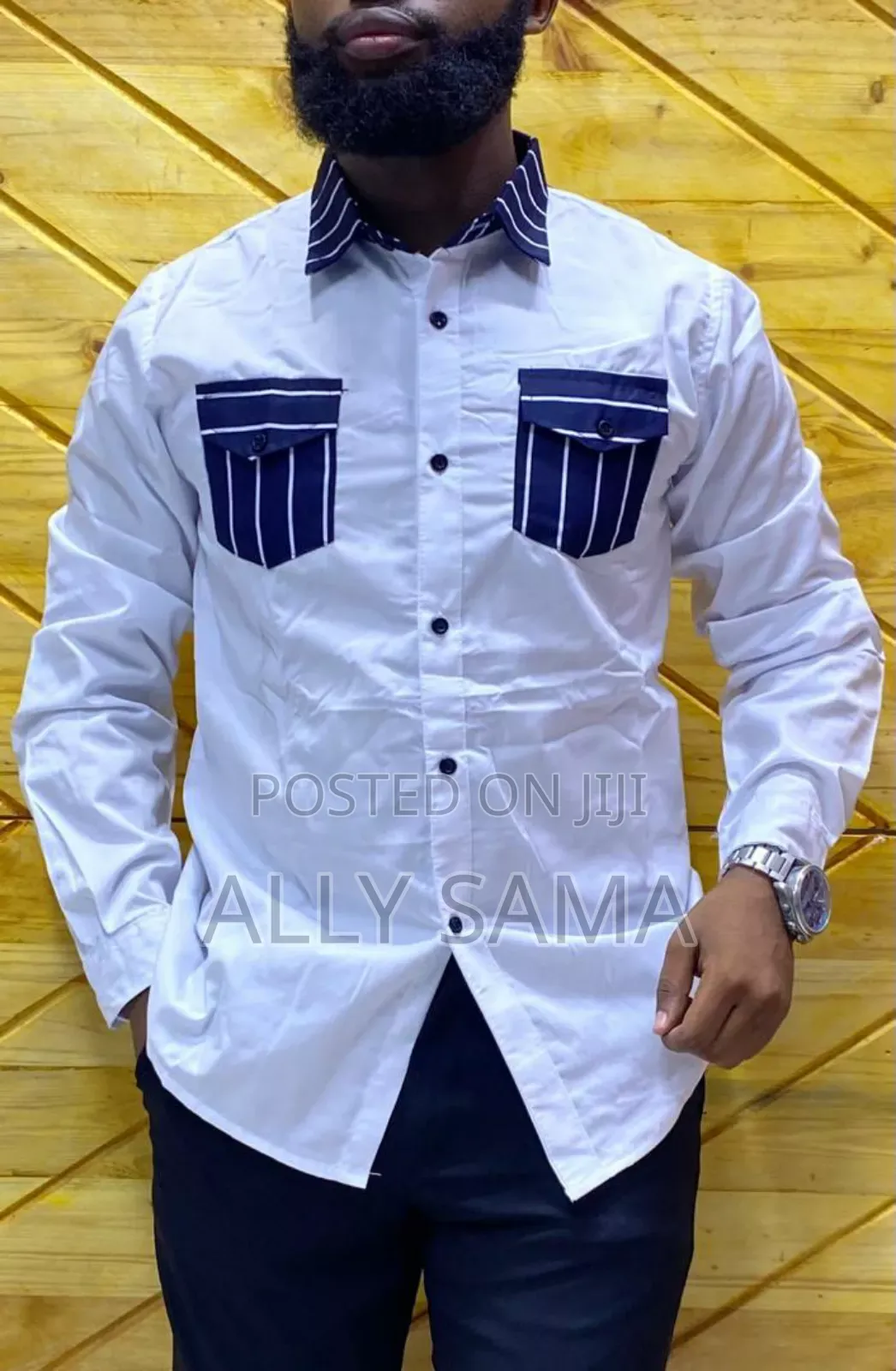 Mens Shirt White Multcolor Quality