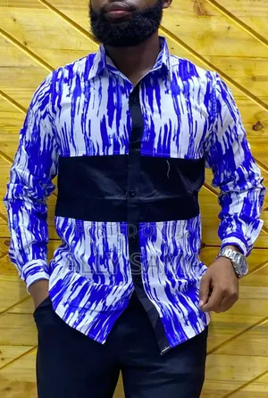 Mens Shirt Black Multicolor Material Quality