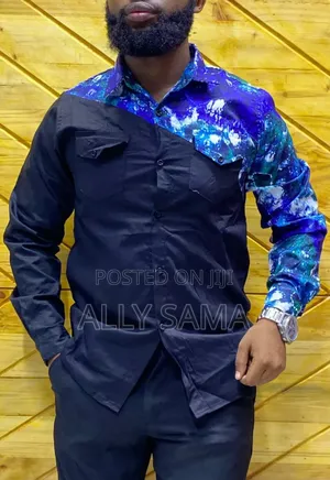Mens Shirt Black Multicolor Material Quality